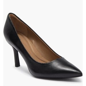 Nordstrom Paige Comfortable Black Faux Leather Pointed Toe Heels Size 7